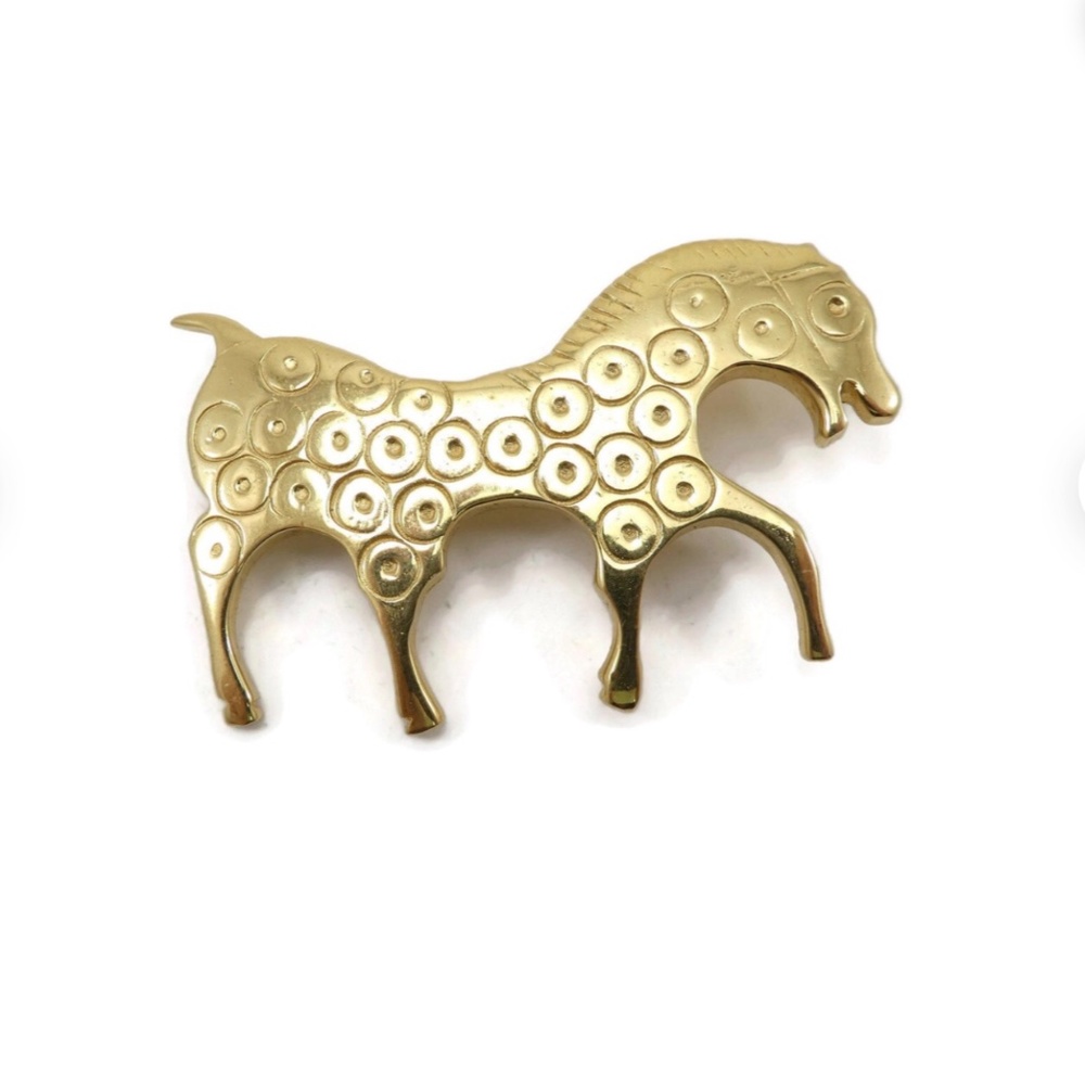 Vintage ROM, Horse Brooch, Signed